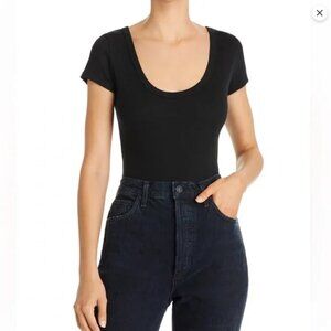 Agolde Ribbed Short Sleeve Ribbed Bodysuit